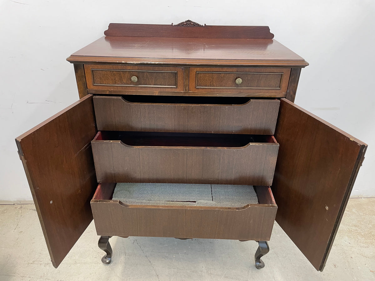 Sturdy Wood Buffet with Brass Hardware