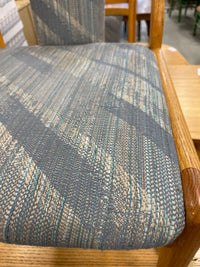 Wooden Table with 6 Chairs in Blue Fabric