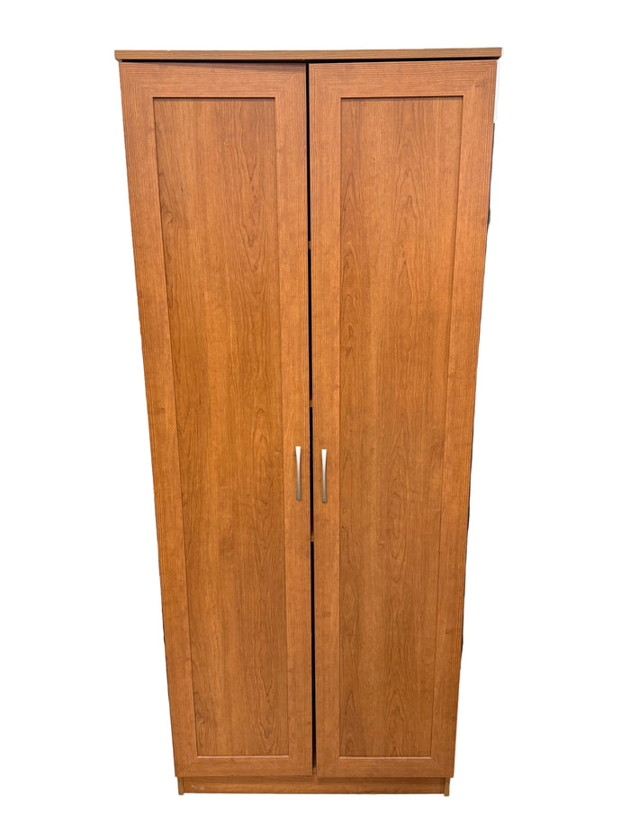 Honey Brown Two Door Wooden Wardrobe Storage
