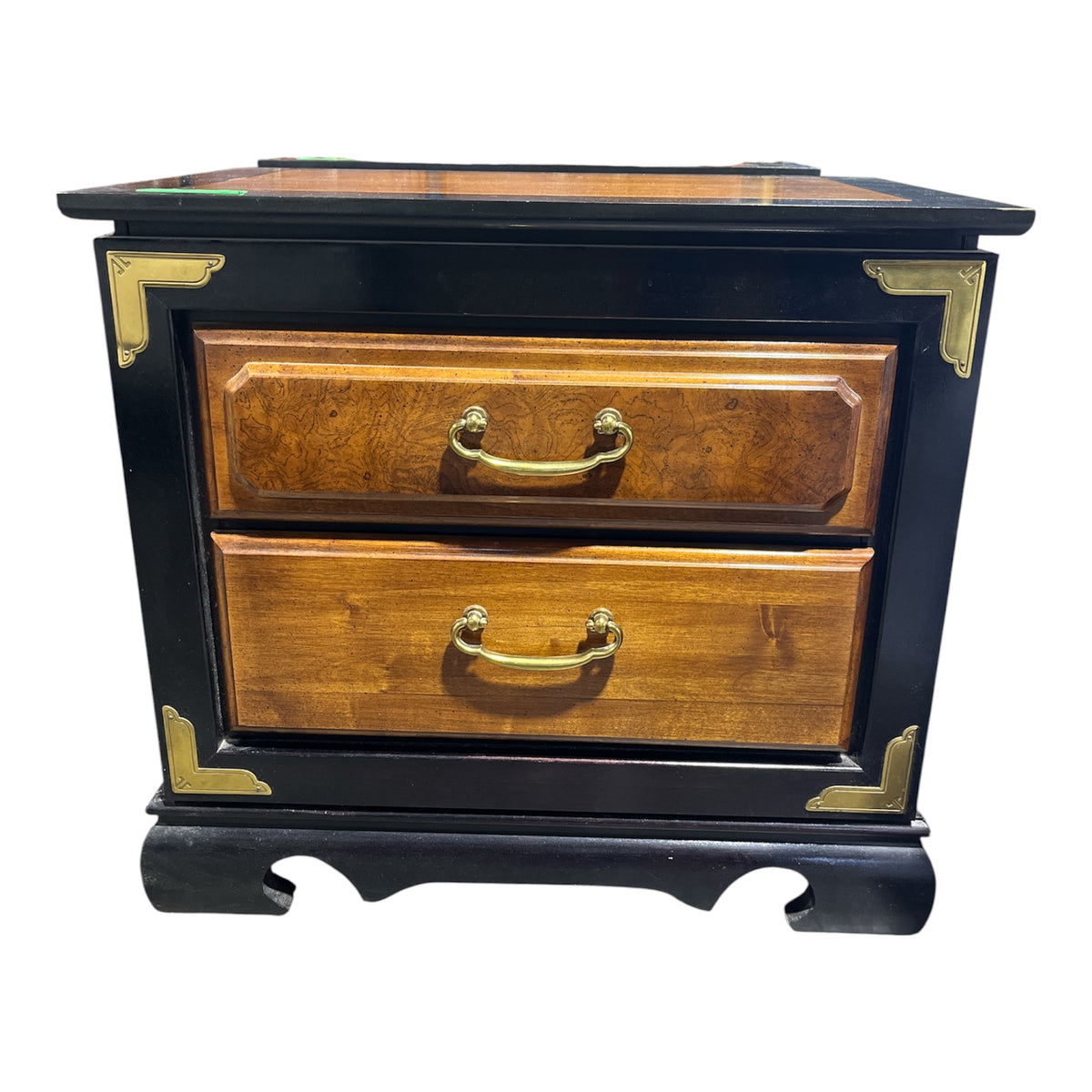 Burl Wood Veneer Nightstand