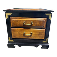 Burl Wood Veneer Nightstand