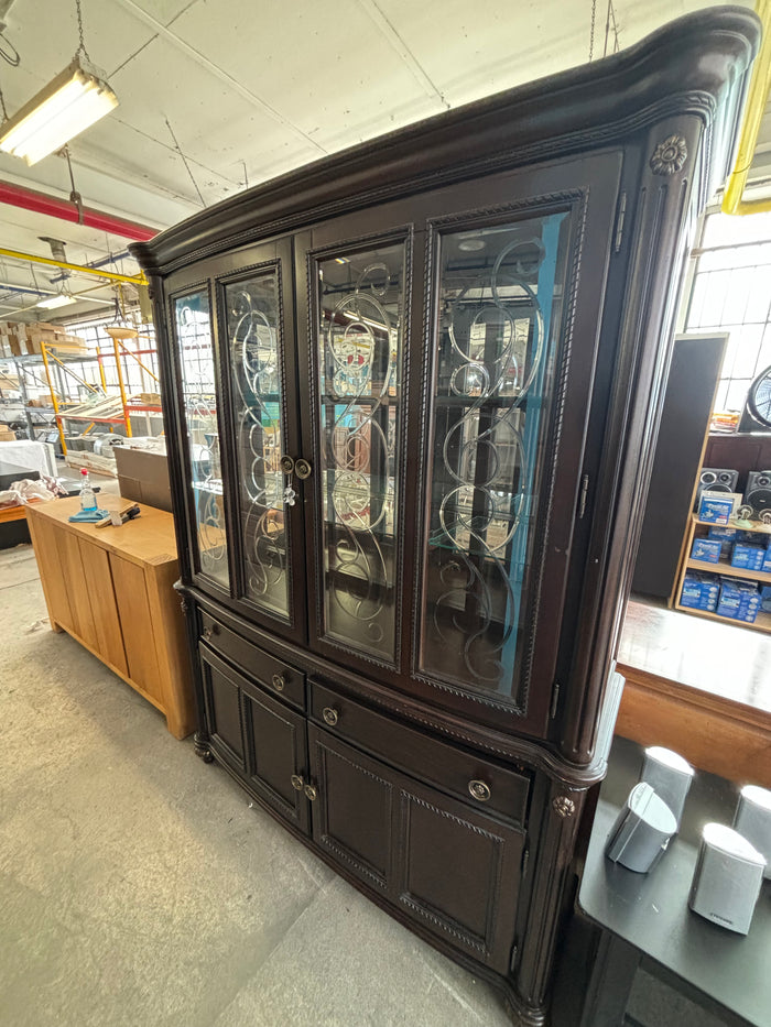 60”W Chestnut China Cabinet