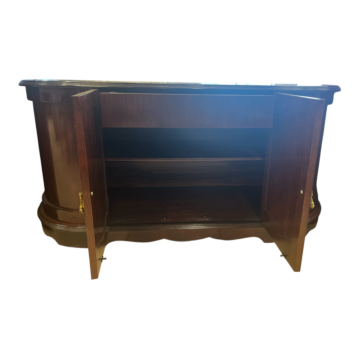 Traditional Carved Wood Sideboard with Double Cabinet Doors