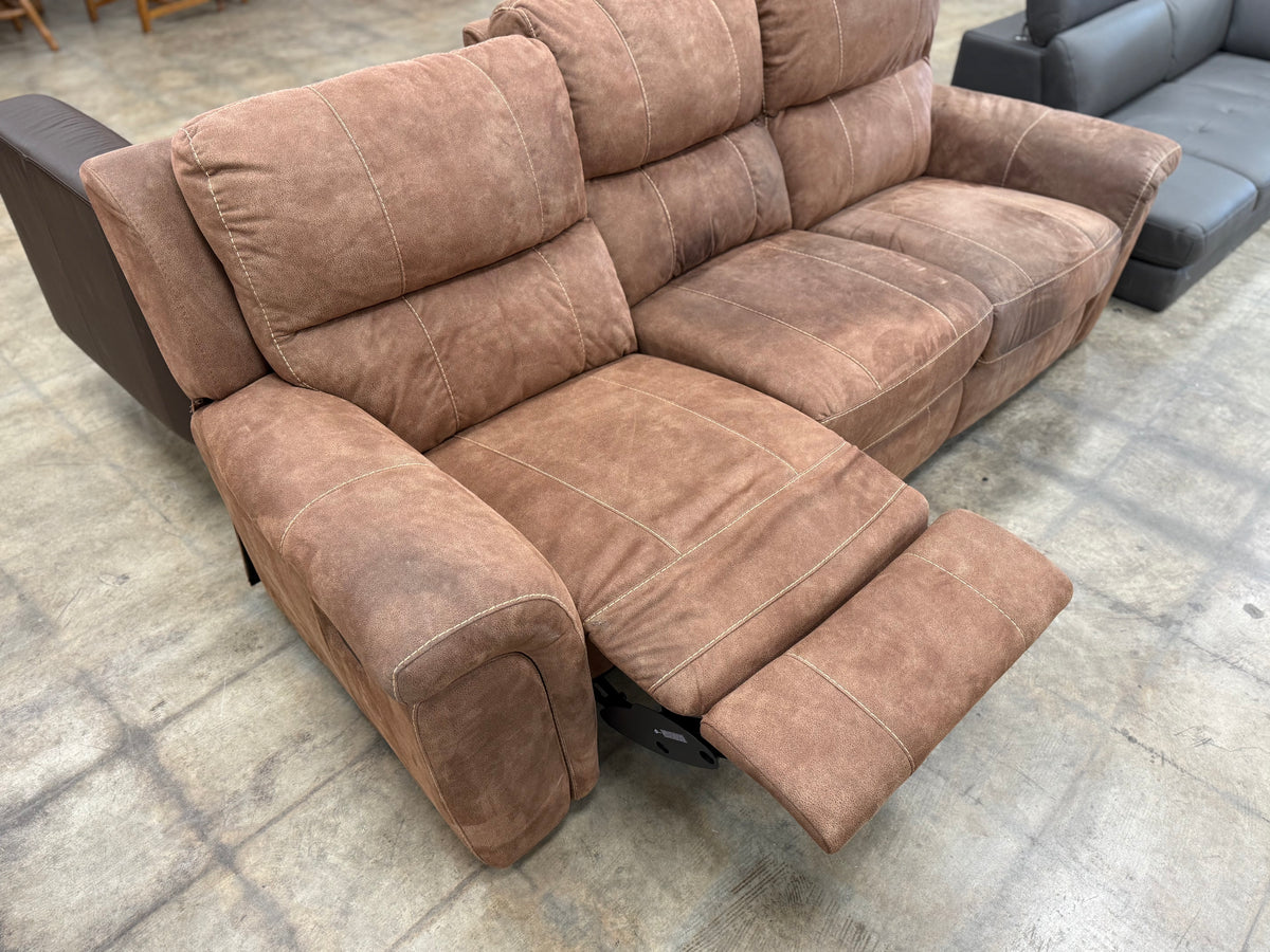 Burnt Brown 3-Seater Recliner Sofa