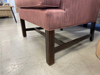 Dusky Pink Wing Armchair with Gray Accents