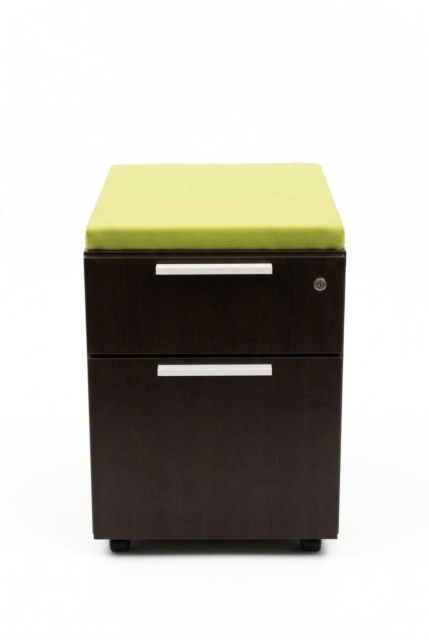Rolling 2-Drawer Pedestal Cabinet (Green)