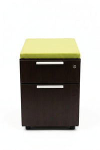 Rolling 2-Drawer Pedestal Cabinet (Green)