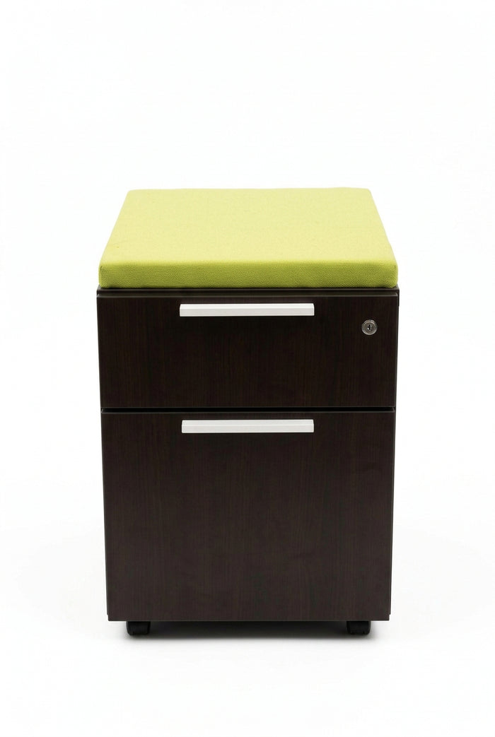 Rolling 2-Drawer Pedestal Cabinet (Green)
