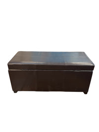 Dark Brown Storage Ottoman Bench With Handles & Lift Top