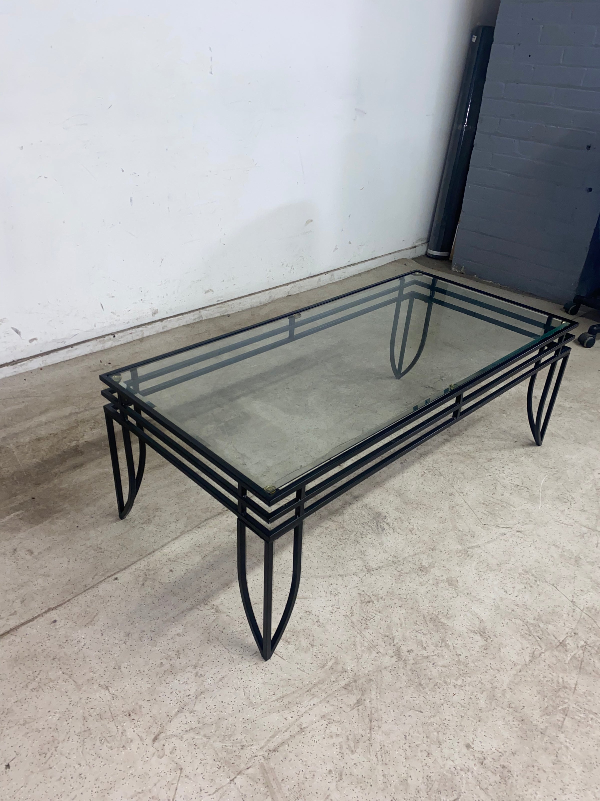 Black Metal Glass Top Coffee Table Habitat ReStore GTA