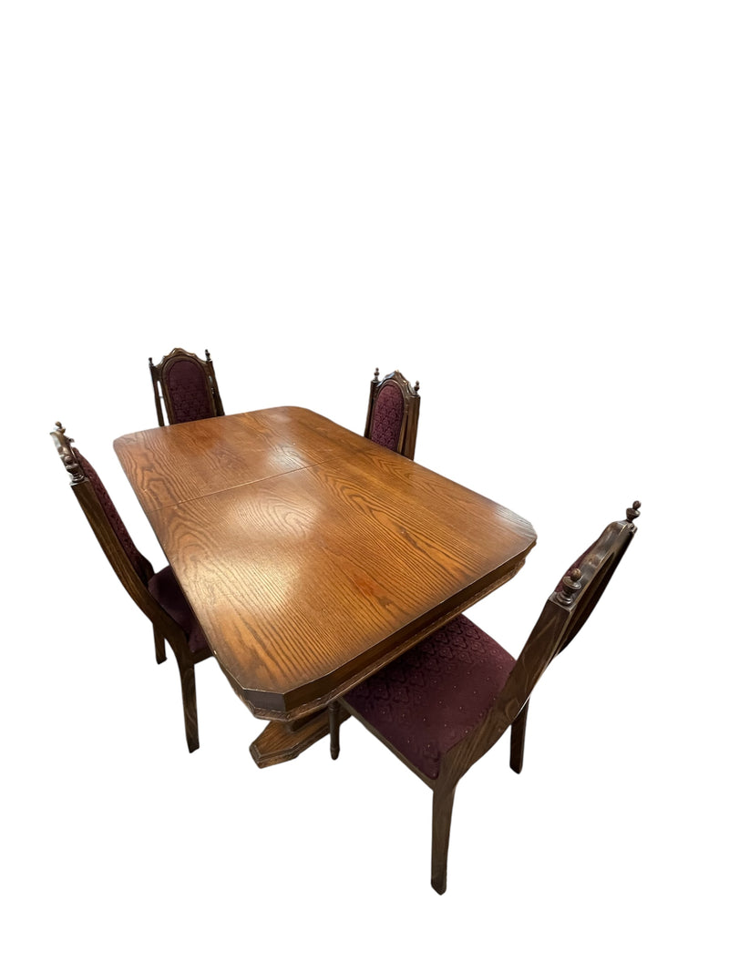 Oak Dining Table With 4 Dining Chairs