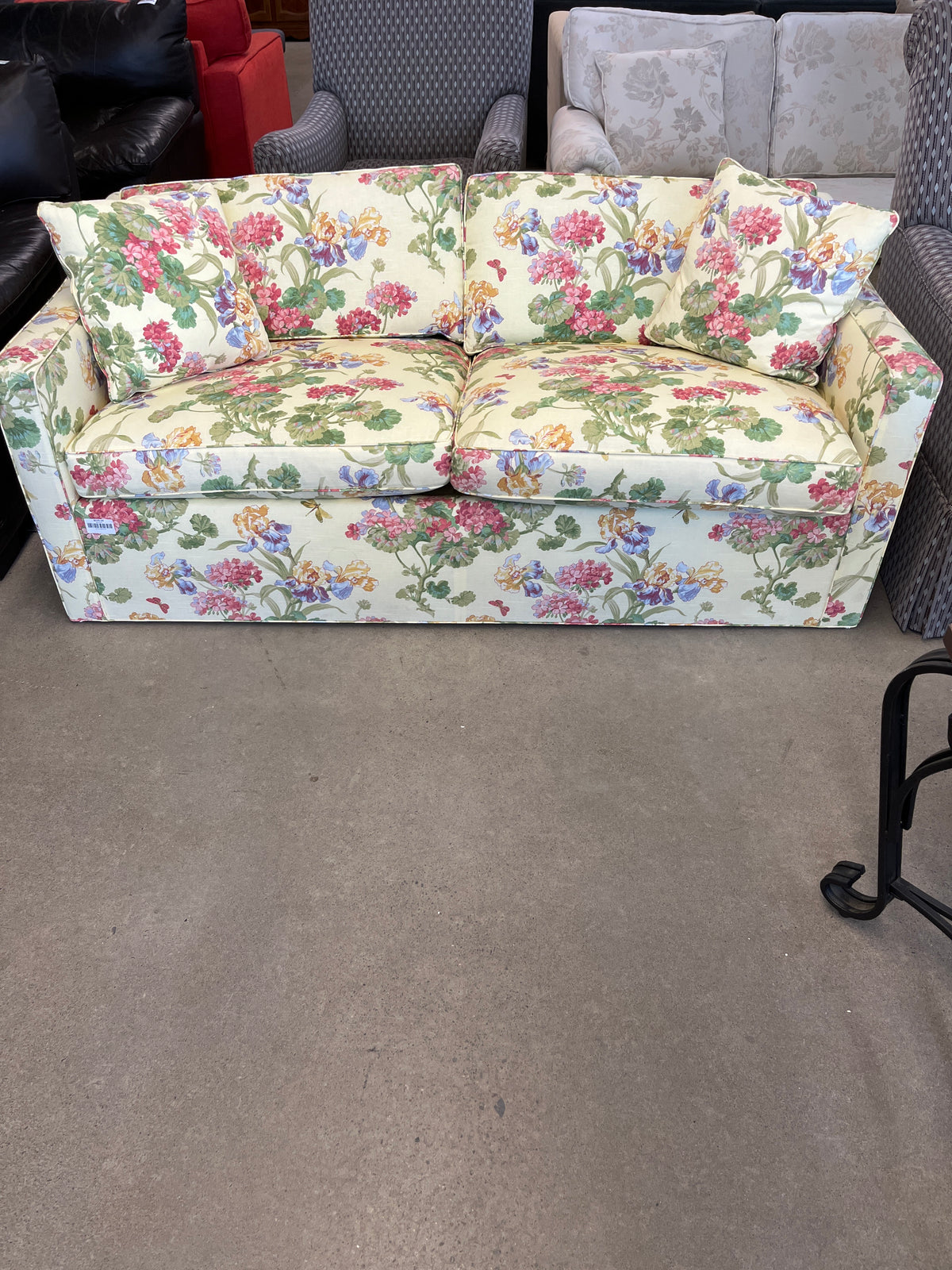 66"W Floral Print Sofa
