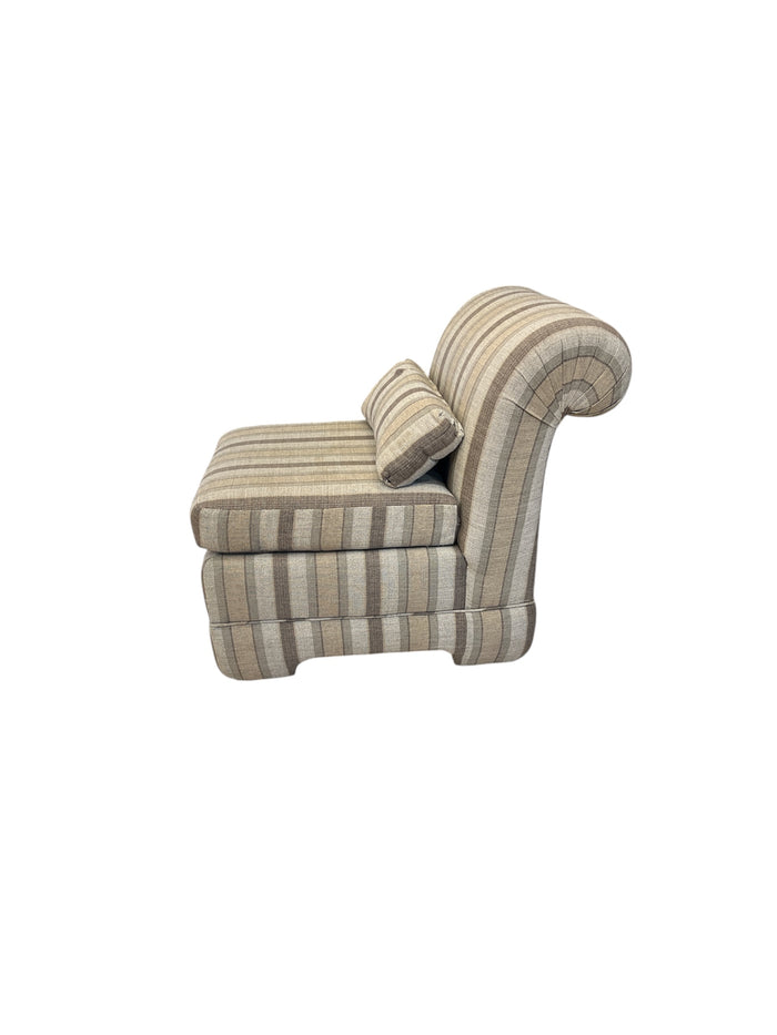 Striped Accent Chair with Lumbar Pillow