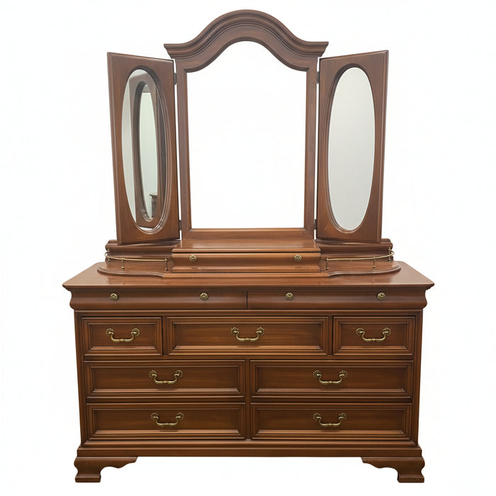 Cherry Wood French Provincial-Style Dresser