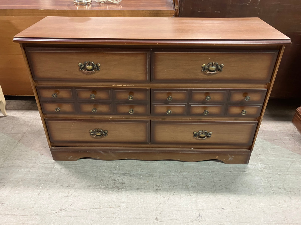 Six Drawer Dresser with Brass Colour Hardware