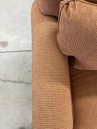 114" W Orange Woven Sectional Sofa