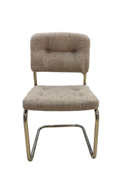 Cesca Style Cantilever Brass Dining Chairs and Round Table