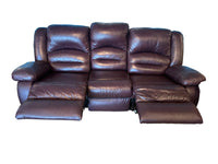 Burgundy Faux Leather Reclining Sofa
