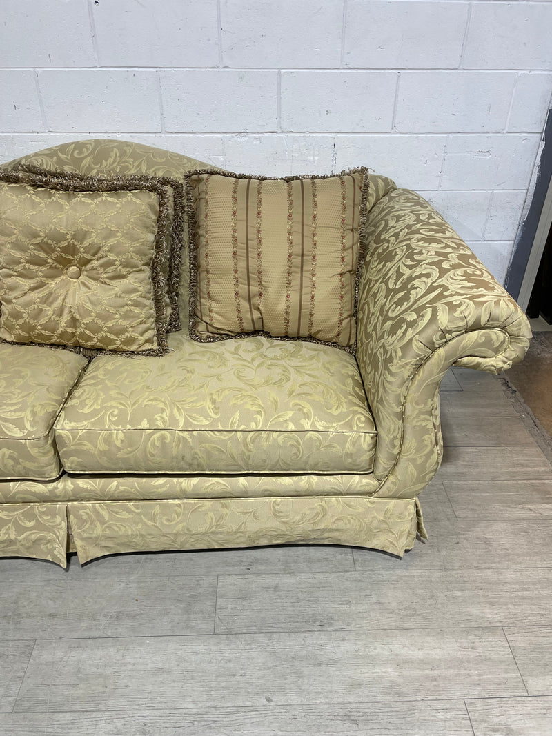 Mid Century Sofa with Gold Leaves