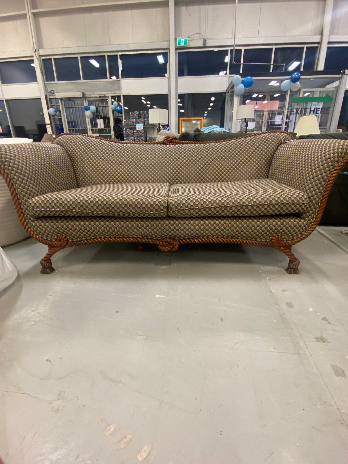 Antique 3-Seat sofa fully Restored Springs, Cushions Arm and Back Repadded, Recovered