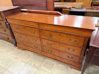 Light Cherry Wood Six-Drawer Dresser