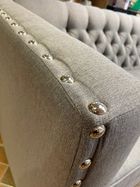 Modern Gray Fabric Tuxedo Sofa