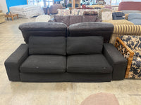 Black Upholstered 2-Seater Sofa