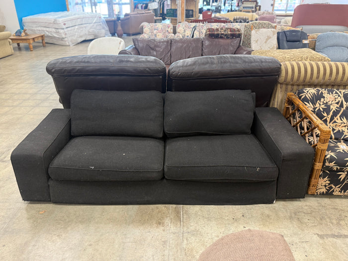 Black Upholstered 2-Seater Sofa