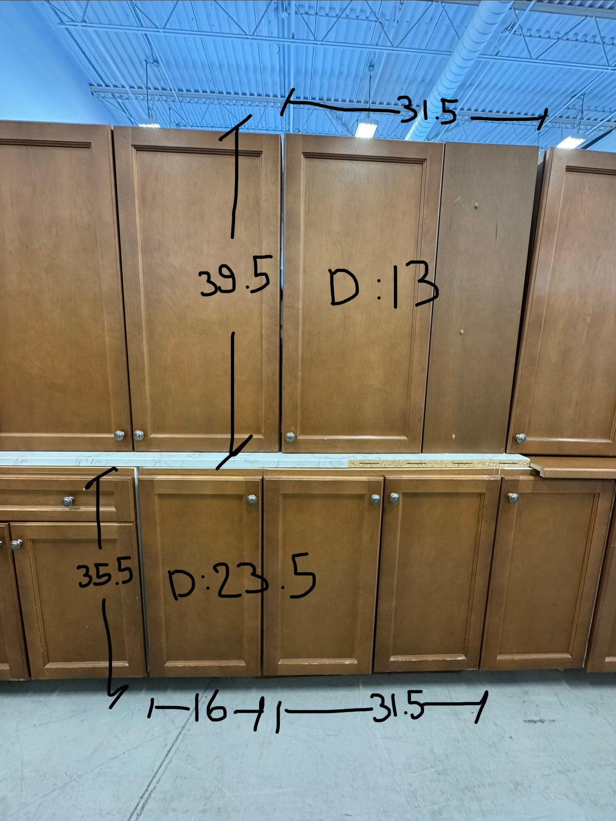 Set 24 Pieces Brown Shaker Panel kitchen Cabinets