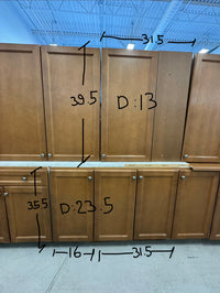 Set 24 Pieces Brown Shaker Panel kitchen Cabinets