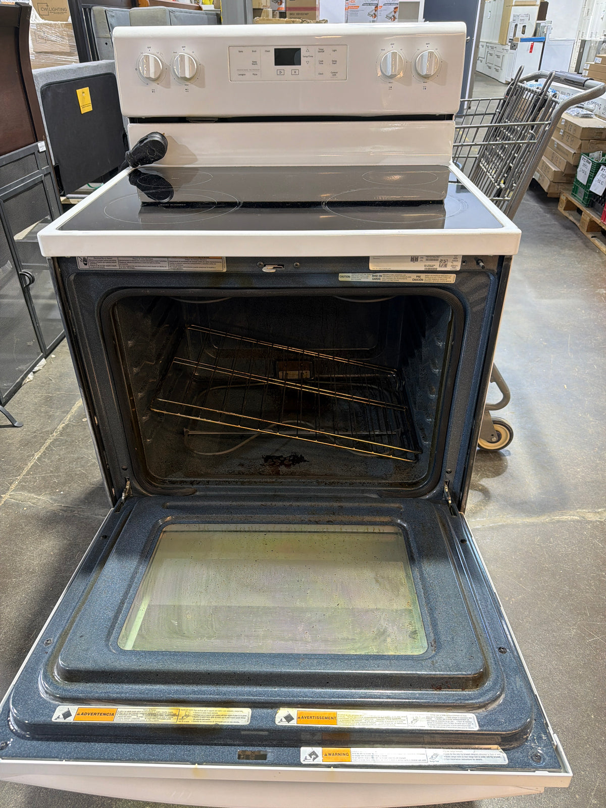 White Whirlpool Electric Glasstop Stove WWES15