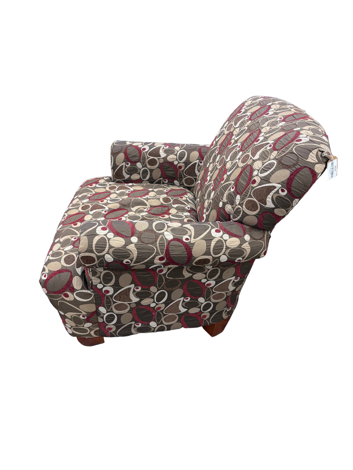Beige and Red Patterned Armchair