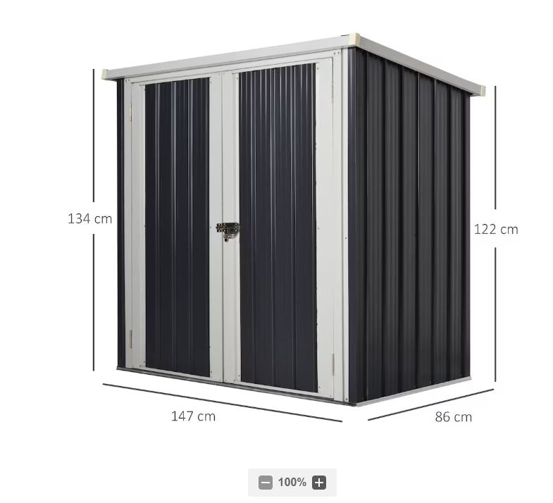 Outsunny 5 ft. x 3 ft. Garden Storage Shed Metal Tool House
