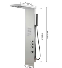 1-Jet Rainfall Shower Tower Shower Panel System with Rainfall Waterfall Shower Head [ Brushed Nickel ]
