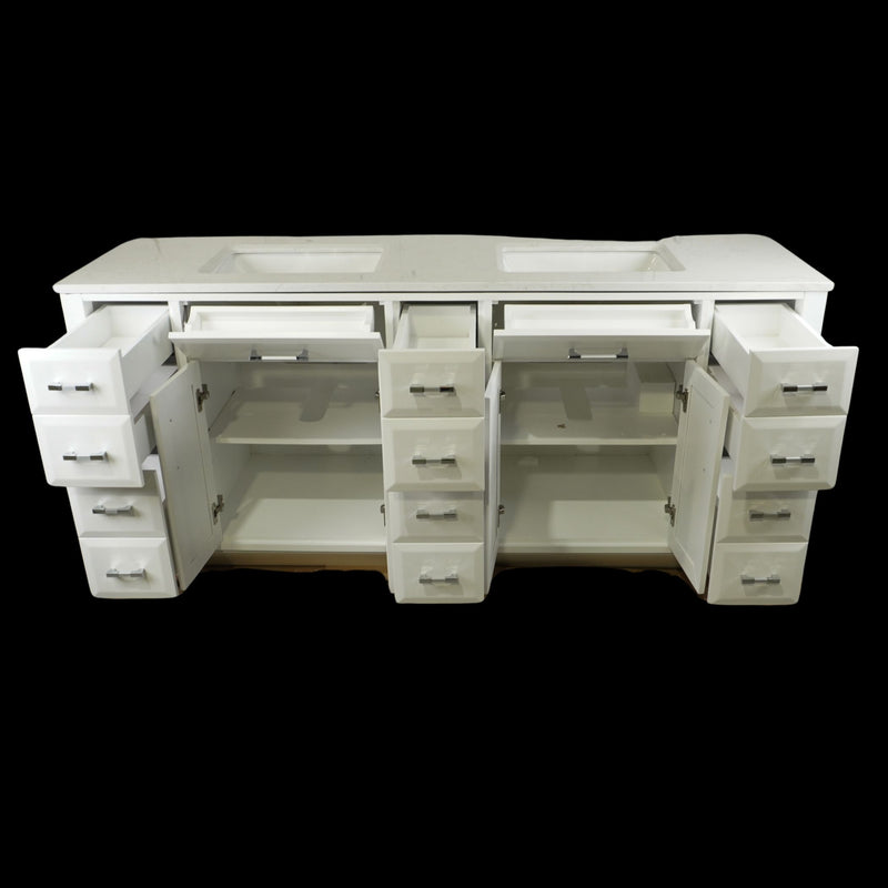 Art Bathe Calais 75-in W x 22-in D White Vanity with Stone Top Sink