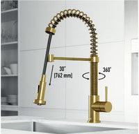 VIGO Edison Single-Handle Pull-Down Sprayer Kitchen Faucet (Gold)