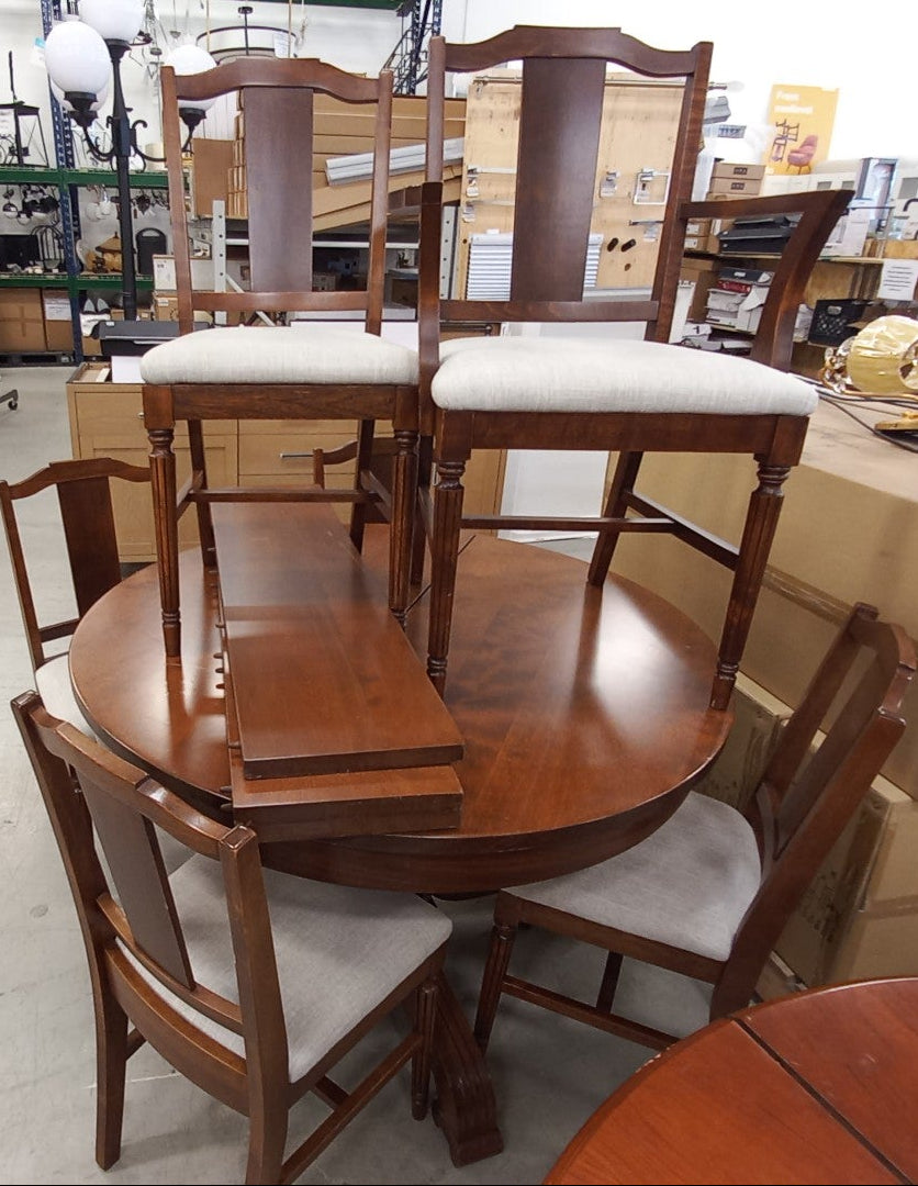 44-Inch Round Table with 6 Chairs