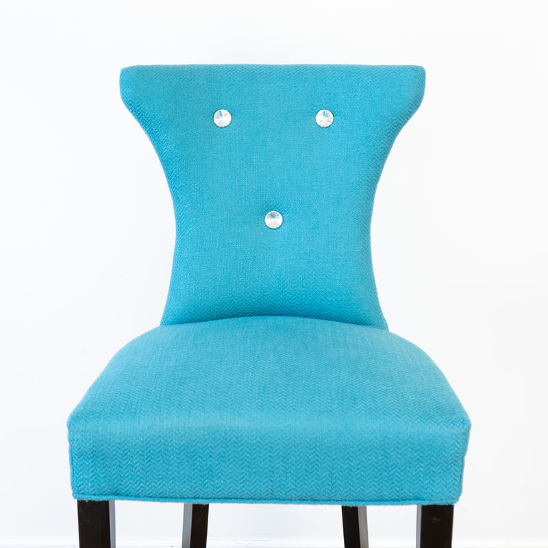 Diamond Tufted Stool in Teal