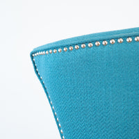 Diamond Tufted Stool in Teal