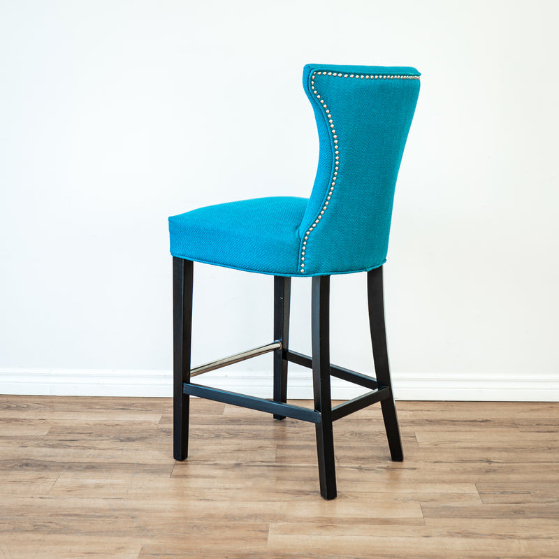 Diamond Tufted Stool in Teal