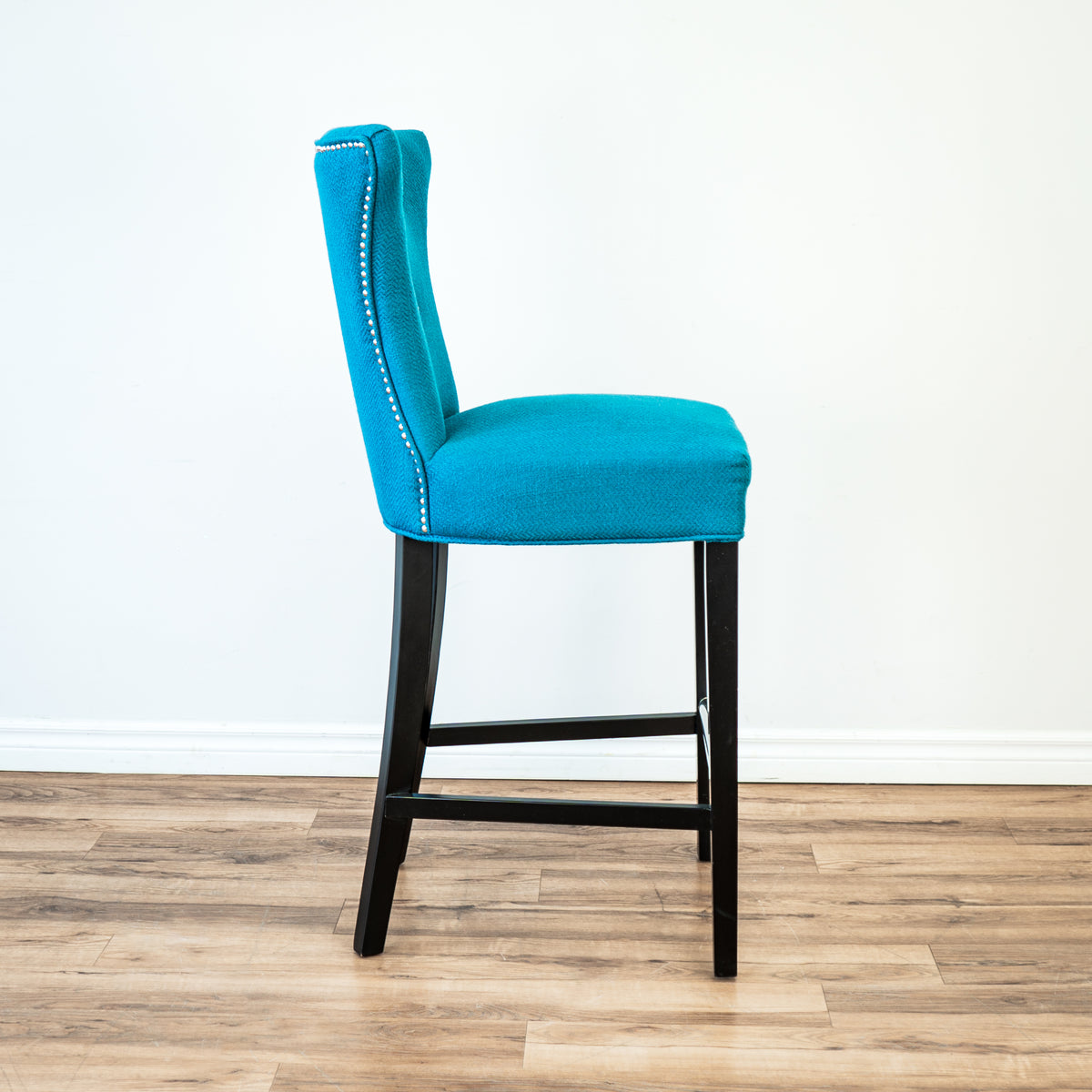 Diamond Tufted Stool in Teal