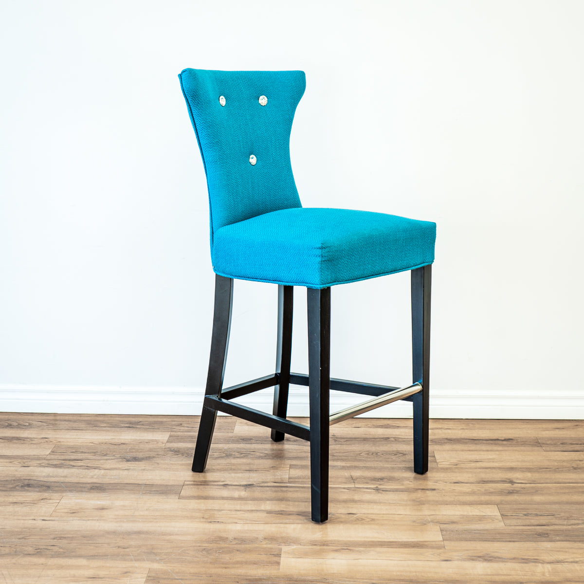 Diamond Tufted Stool in Teal