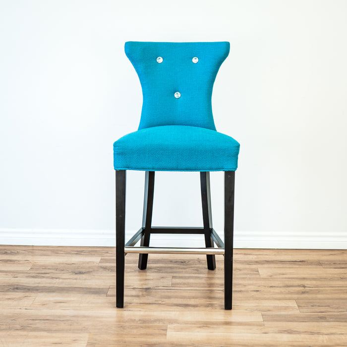 Diamond Tufted Stool in Teal