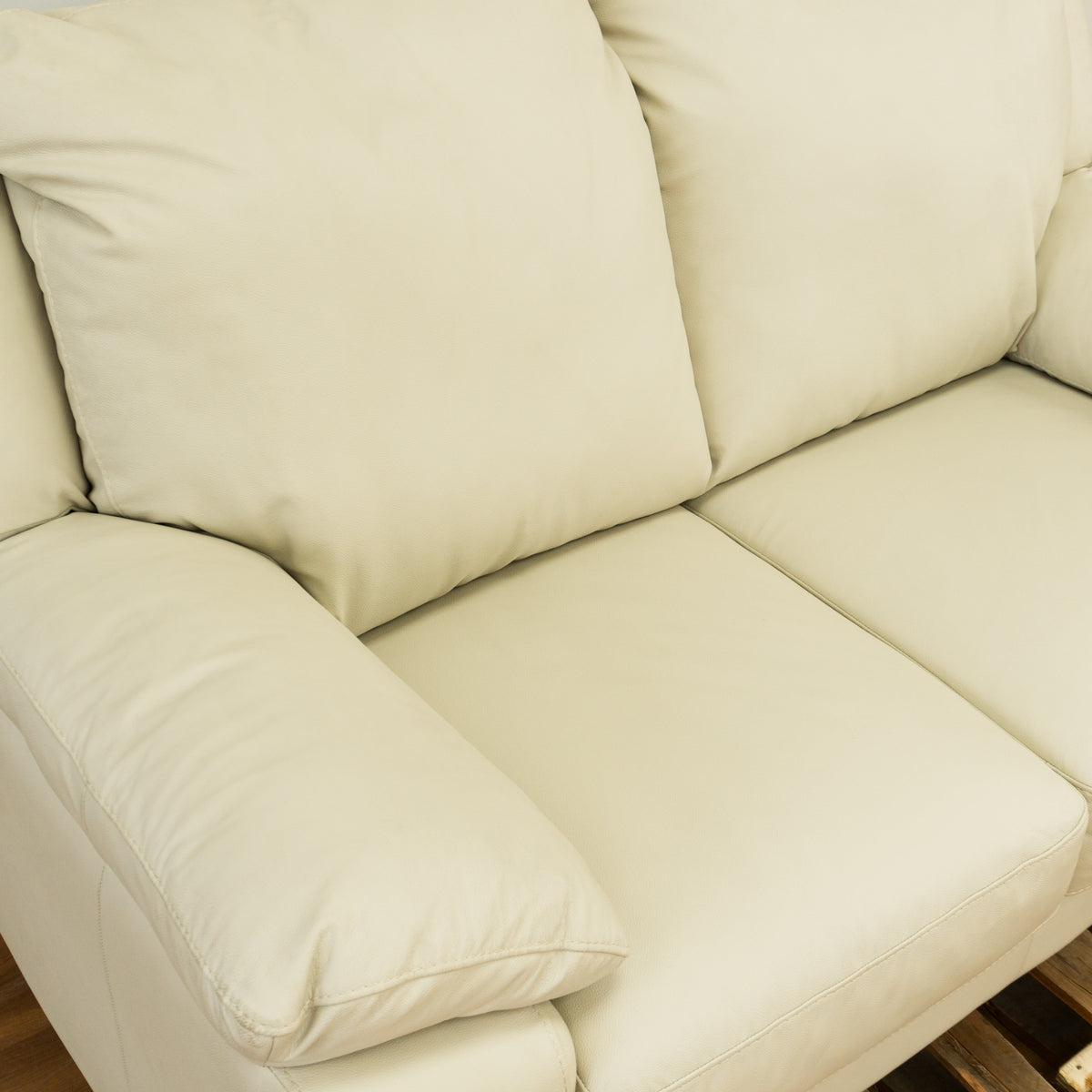 Leather Loveseat in Light Beige