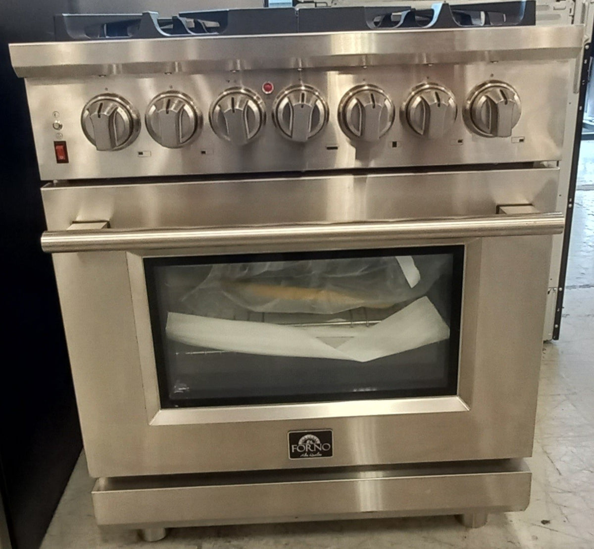 Forno Capriasca 30-inch Freestanding Dual Fuel Range All Stainless Steel, 5 Brass Burners, 4.32 cu.ft.