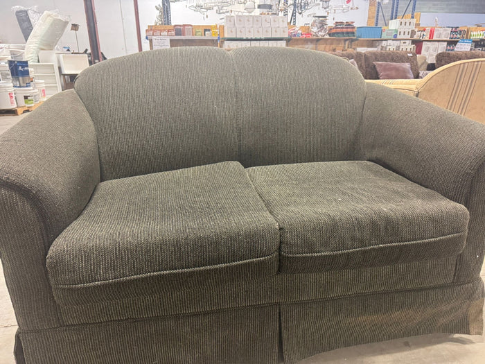 Olive Textured Fabric Loveseat