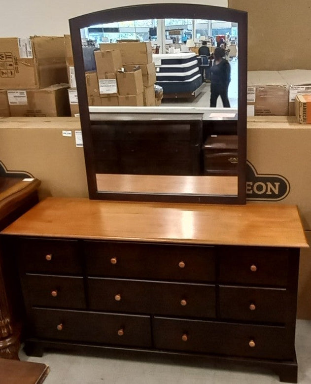 8 Drawer 61.5-Inch Dresser with Mirror