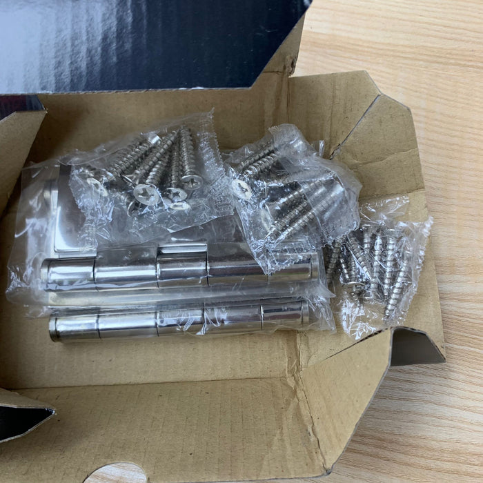 4x4-inch Flat Tip Hinges in Bright Nickel (Set of 3)