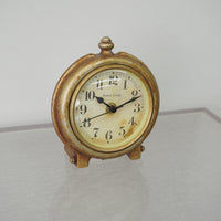 5.75-inch W Vintage Style Metal Table Clock