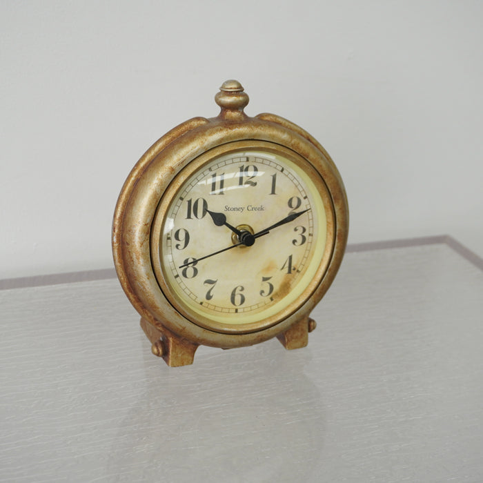 5.75-inch W Vintage Style Metal Table Clock